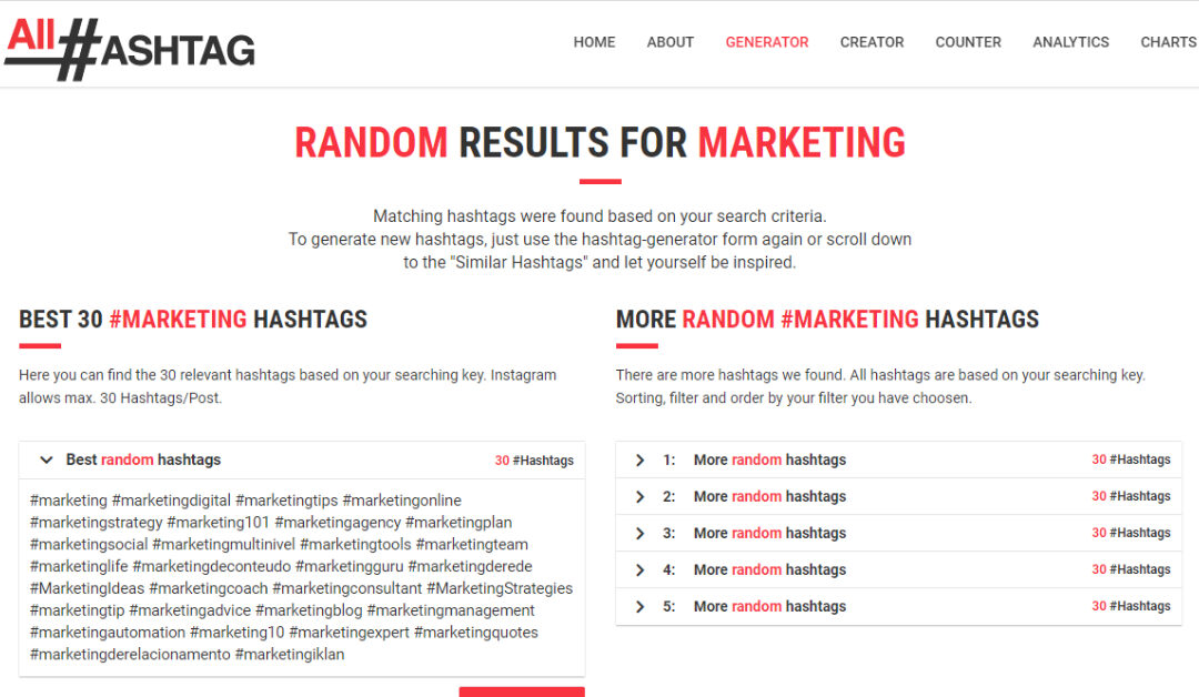 All hashtag – hashtag generator for social media posts